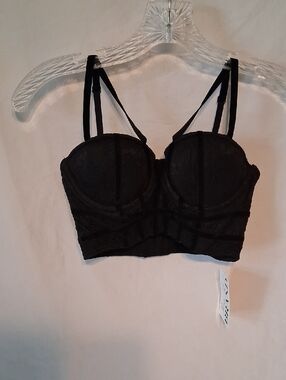 Strappy Black Lace Bustling Corset Top